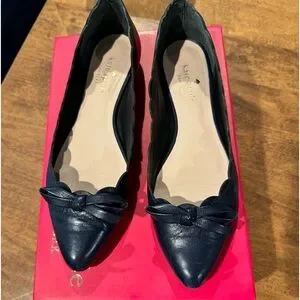 kate spade Shoes Kate Spade Navy Flats With Bow Poshmark